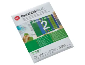 Pochette plastification gbc peel'n stick a4 75 microns    brillant boite 25 unites — Non classé