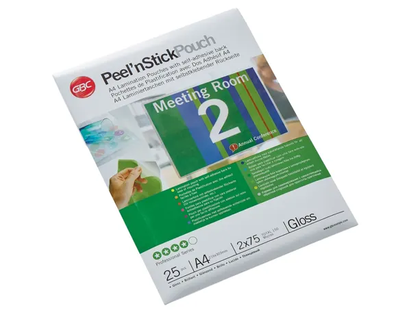 Pochette plastification gbc peel'n stick a4 75 microns    brillant boite 25 unites — Non classé