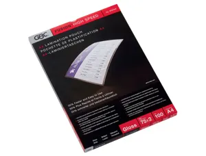 Pochette plastification gbc highspeed a4 75 microns       brillant boite 100 unites — Non classé
