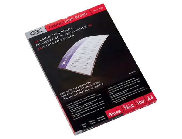 Pochette plastification gbc highspeed a4 75 microns       brillant boite 100 unites — Non classé