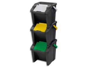 CEP Système de tri des déchets "Tower", 30 litres, lot de 3 — Systèmes de tri de déchets