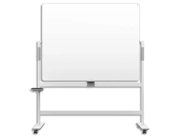 Tableau nobo blanc mobile 360 degres surface magnetique 4   roulettes 1500x1200mm — Non classé