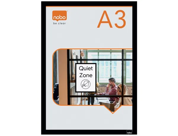 Porte-affiche nobo magnetique autocollant a3 cadre coloris noir — Non classé