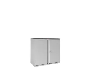 Armoire basse phoenix acier 100cm 2 portes et 1 etagere   serrure a cle coloris gris — Non classé