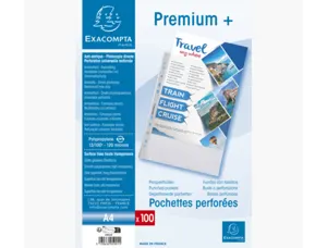 Pochette perforee exacompta a4 pp lisse 12/100eme 120     microns paquet 100 unites — Non classé