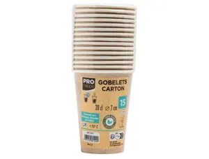 PROnappe Gobelet en carton, 0,2 l, kraft — Partys,fêtes & évènements
