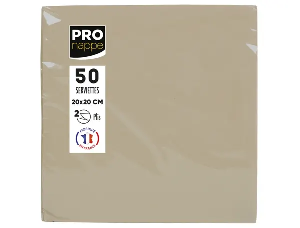 Serviette exacompta micro-gauffre ouate 2 plis 38x38cm coloris ficelle paquet 40 unites — Non classé