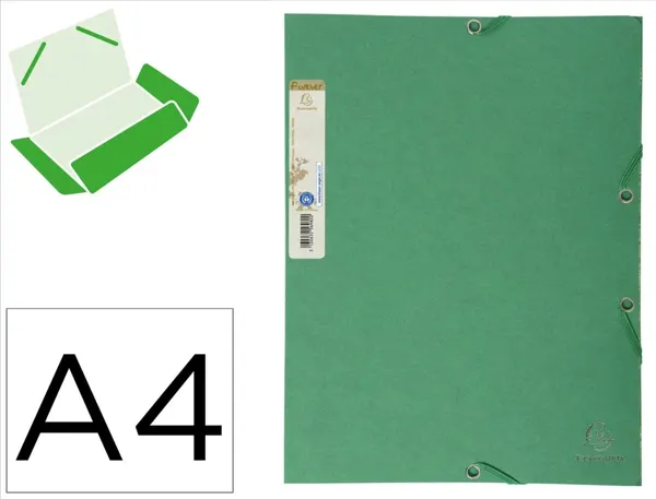 EXACOMPTA Chemise à élastiques FOREVER, A4, vert foncé — Chemises & trieurs