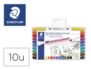 Feutre coloriage staedtler 3010 effacable a sec double   pointe ogive/biseaute coloris assortis set 10 unites — Non classé