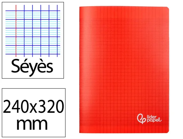 Cahier piqure liderpapel couverture pp 240x320mm 96p   seyes coloris rouge — Non classé