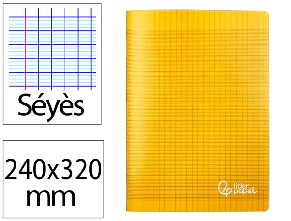 Cahier piqure liderpapel couverture pp 240x320mm 96p seyes coloris jaune — Non classé