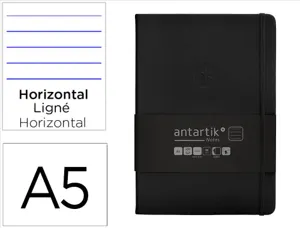 Carnet fermeture elastique antartik notes couverture     rigide a5 ligne 100 feuilles  80gr fsc coloris noir — Non classé