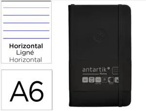 Carnet fermeture elastique antartik notes couverture     rigide a6 ligne 100 feuilles  80gr fsc coloris noir — Non classé