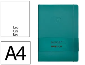 Carnet fermeture elastique antartik notes couverture rigide a4 papier uni ivoire 100 feuilles 80gr fsc vert paon — Non classé