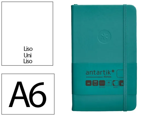 Carnet fermeture elastique antartik notes couverture rigide a6 papier uni ivoire 100 feuilles 80gr fsc vert paon — Non classé