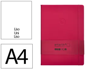Carnet fermeture elastique antartik notes couverture rigide a4 papier uni ivoire 100 feuilles 80gr fsc framboise — Non classé