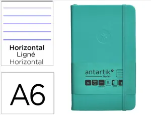 Carnet fermeture elastique antartik notes couverture     rigide a6 ligne 100 feuilles  80gr fsc coloris turquoise — Non…