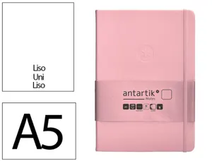 Carnet fermeture elastique antartik notes couverture rigide a5 papier uni ivoire 100 feuilles 80gr fsc rose pastel — Non…
