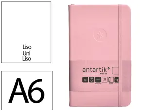 Carnet fermeture elastique antartik notes couverture rigide a6 papier uni ivoire 100 feuilles 80gr fsc rose pastel — Non…