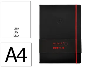 Carnet fermeture elastique rouge antartik notes couverture rigide a4 papier uni ivoire 100 feuilles 80gr fsc noir — Non…