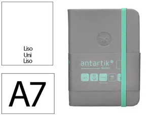 Carnet fermeture elastique turquoise antartik notes couverture rigide a7 papier uni ivoire 80 feuilles 80gr fsc gris — Non…