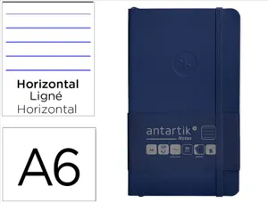 Carnet fermeture elastique antartik notes couverture     souple a6 ligne 100 feuilles  80gr fsc coloris bleu marine — Non…