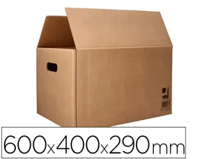 Caisse americaine q-connect avec poignees carton recycle  cannelure 5mm 600x400x290mm   coloris kraft — Non classé