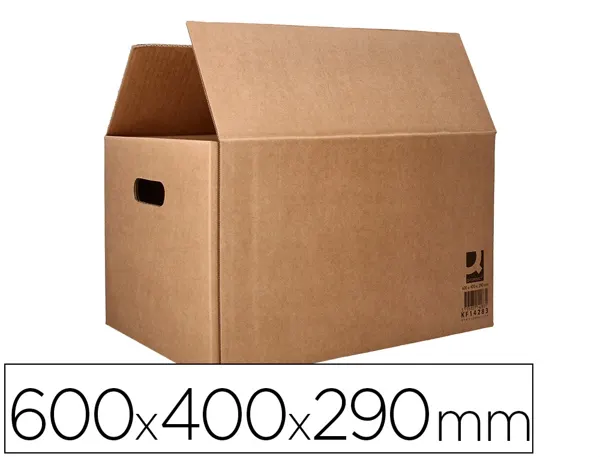 Caisse americaine q-connect avec poignees carton recycle  cannelure 5mm 600x400x290mm   coloris kraft — Non classé