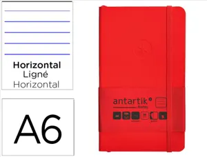 Carnet fermeture elastique antartik notes couverture     souple a6 ligne 100 feuilles  80gr fsc coloris rouge — Non classé