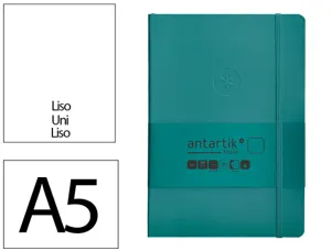 Carnet fermeture elastique antartik notes couverture souple a5 papier uni ivoire 100 feuilles 80gr fsc vert paon — Non classé