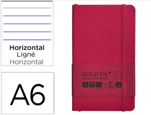 Carnet fermeture elastique antartik notes couverture     souple a6 ligne 100 feuilles  80gr fsc coloris framboise — Non…