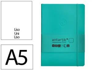 Carnet fermeture elastique antartik notes couverture souple a5 papier uni ivoire 100 feuilles 80gr fsc turquoise — Non classé