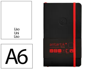 Carnet fermeture elastique rouge antartik notes couverture souple a6 papier uni ivoire 100 feuilles 80gr fsc noir — Non…
