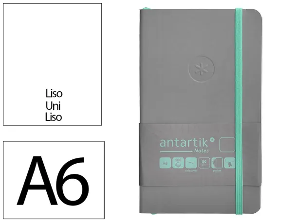 Carnet fermeture elastique vert menthe antartik notes couverture souple a6 papier uni ivoire 100 feuilles 80gr fsc gris —…