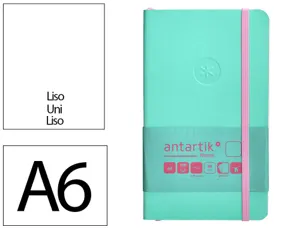 Carnet fermeture elastique rose antartik notes couverture souple a6 papier uni ivoire 100 feuilles 80gr fsc turquoise — Non…