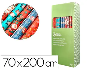 Papier cadeau liderpapel noel rouleau 0,70x2m 60g motifs    assortis c-2024 — Non classé