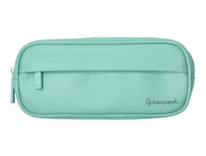 Fourre-tout liderpapel rectangulaire coins arrondis  1 compartiment avec poche     avant 21x9cm coloris vert — Non classé