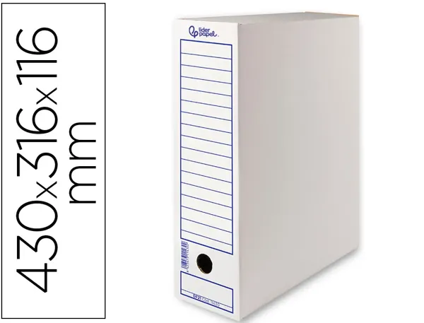 Boite a archives liderpapel carton recycle 325g/m2 dos    106mm 430x116x316mm coloris   blanc — Non classé