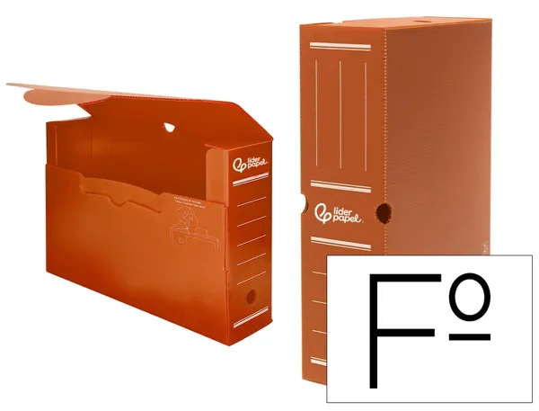 Boite a archives liderpapel polypropylene ondule dos      100mm 360x100x260mm coloris   marron — Non classé