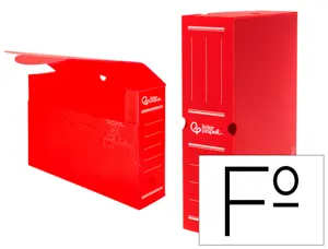 Boite a archives liderpapel polypropylene ondule dos      100mm 360x100x260mm coloris   rouge — Non classé