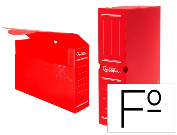 Boite a archives liderpapel polypropylene ondule dos      100mm 360x100x260mm coloris   rouge — Non classé