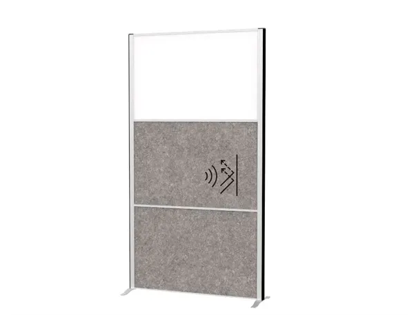 Cloison maul connecto 180x100cm fixe 2 modules      acoustiques gris fonce + 1    module tableau blanc cadre — Non classé