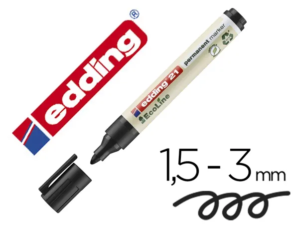 Marqueur Edding 21 Ecoline Permanent Rechargeable Pointe Ogive 1,5/3mm Coloris Noir — Fournitures