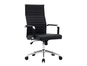 Chaise bureau q-connect bosa simil cuir base metallique haut max 1130 larg 550 prof 630mm roues premium coloris noir — Non…