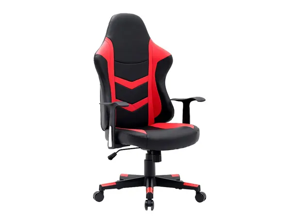 Chaise gaming q-connect orvieto simil cuir base metallique  haut max 1200 larg 500 prof   510mm roues premium noir-rouge —…