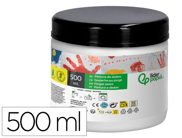 Peinture au doigt liderpapel flacon 500 ml coloris blanc — Non classé