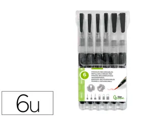 Pinceau liderpapel rechargeable pointes tailles  assorties set 6 unites — Non classé