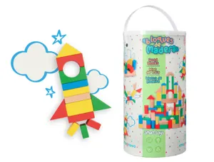 Jeu enfant imaginovo construction blocs bois +12   mois 100 pieces 29x29x3,5 cm — Non classé