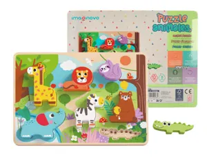 Puzzle enfant imaginovo animaux 3d bois +12 mois 8    pieces 29,5x22x1,7 cm — Non classé