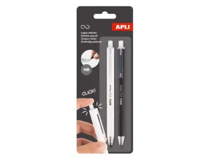 Crayon graphite apli infini retractable hb coloris noir   et blanc blister 2 unites — Non classé